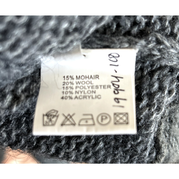 Forla Paris Womens Gray Mohair Blend Art to Wear Lagenlook Boucle Cardigan - Picture 13 of 14